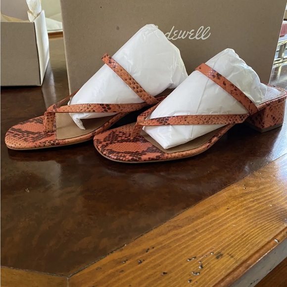 COPY - Madewell Sweet Tulip Snake Embossed Leather Sandal AM216 size 8.5 - Picture 5 of 5